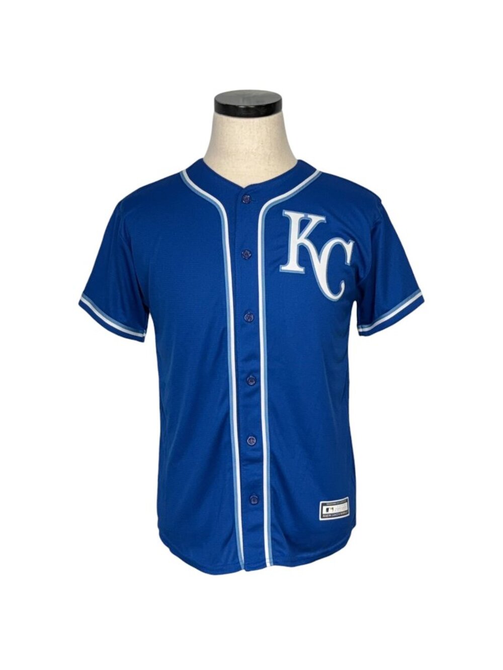 Kansas City Royals Youth Large 14/16 Genuine MLB Blue Button-Up Jersey New